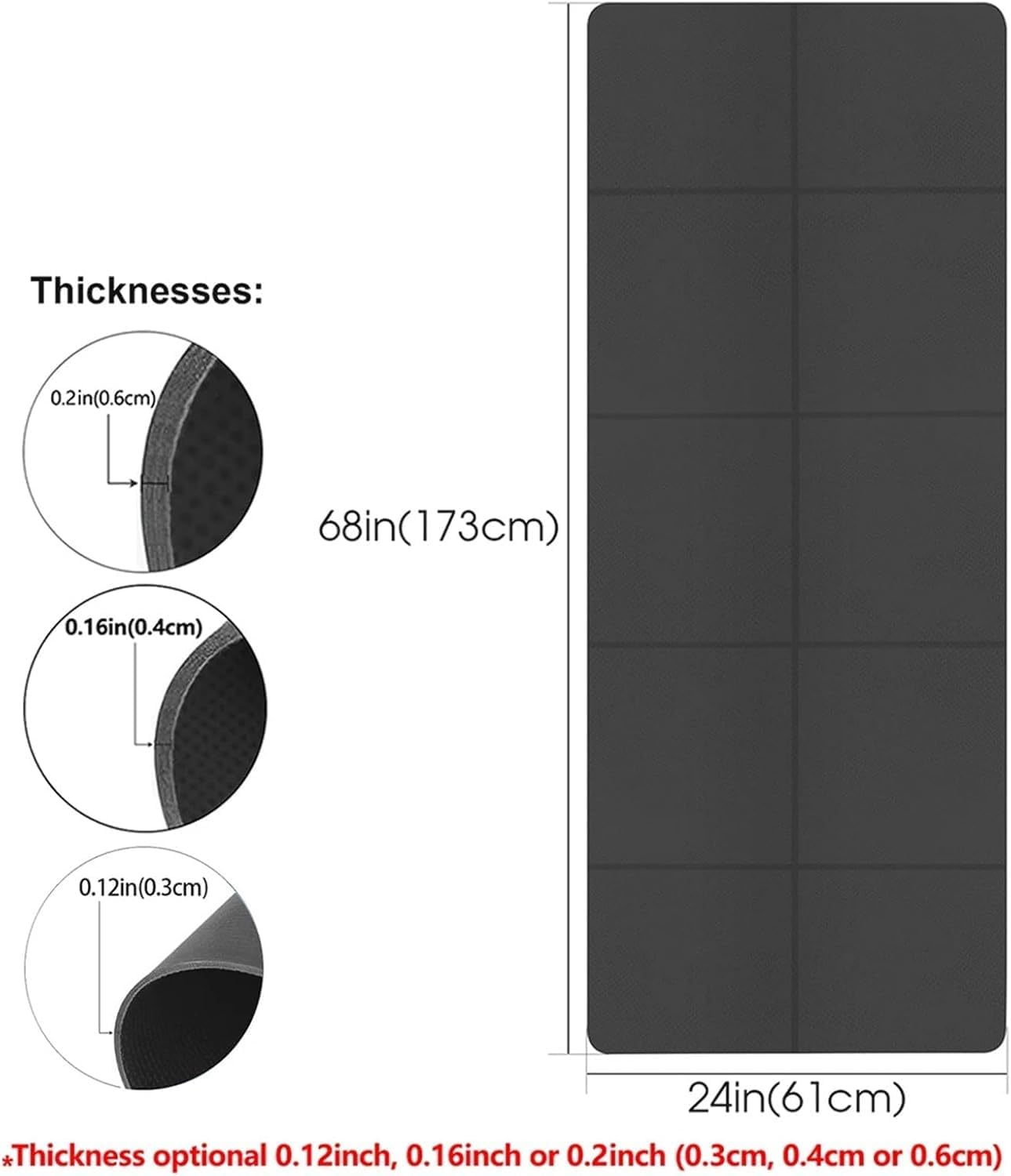 Foldable Portable Yoga Mat – Non-Slip Fitness & Exercise Mat for Home, Gym, or Outdoor Training – Multiple Thickness Options