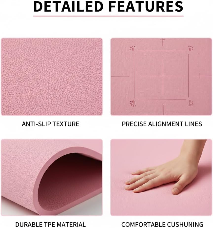 Foldable Portable Yoga Mat – Non-Slip Fitness & Exercise Mat for Home, Gym, or Outdoor Training – Multiple Thickness Options