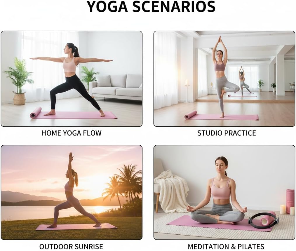 Foldable Portable Yoga Mat – Non-Slip Fitness & Exercise Mat for Home, Gym, or Outdoor Training – Multiple Thickness Options